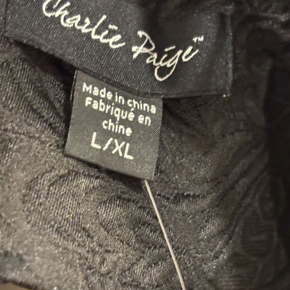 NWT Charlie Paige size L/XL black brocade.